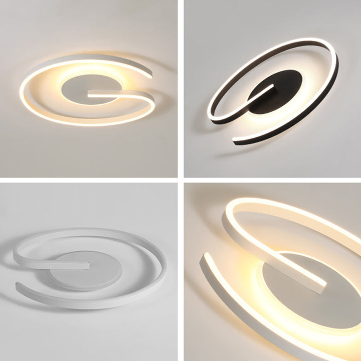 Moderne minimalistische runde Kuppel aus Aluminium, Eisen und Acryl LED-Deckenleuchte für das Schlafzimmer 