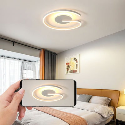 Luz de techo LED de montaje semiempotrado de aluminio y hierro acrílico con cúpula redonda minimalista moderna para dormitorio 