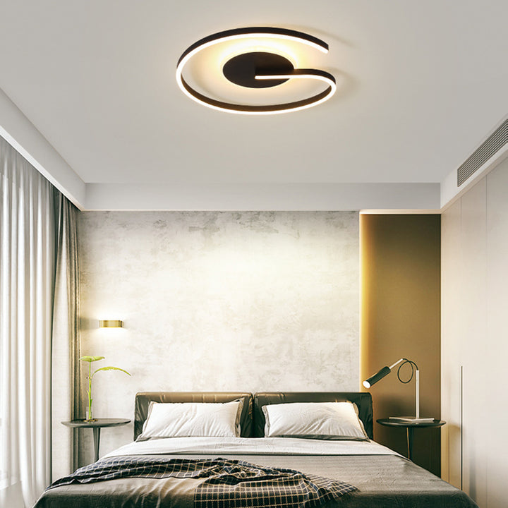 Moderne minimalistische runde Kuppel aus Aluminium, Eisen und Acryl LED-Deckenleuchte für das Schlafzimmer 