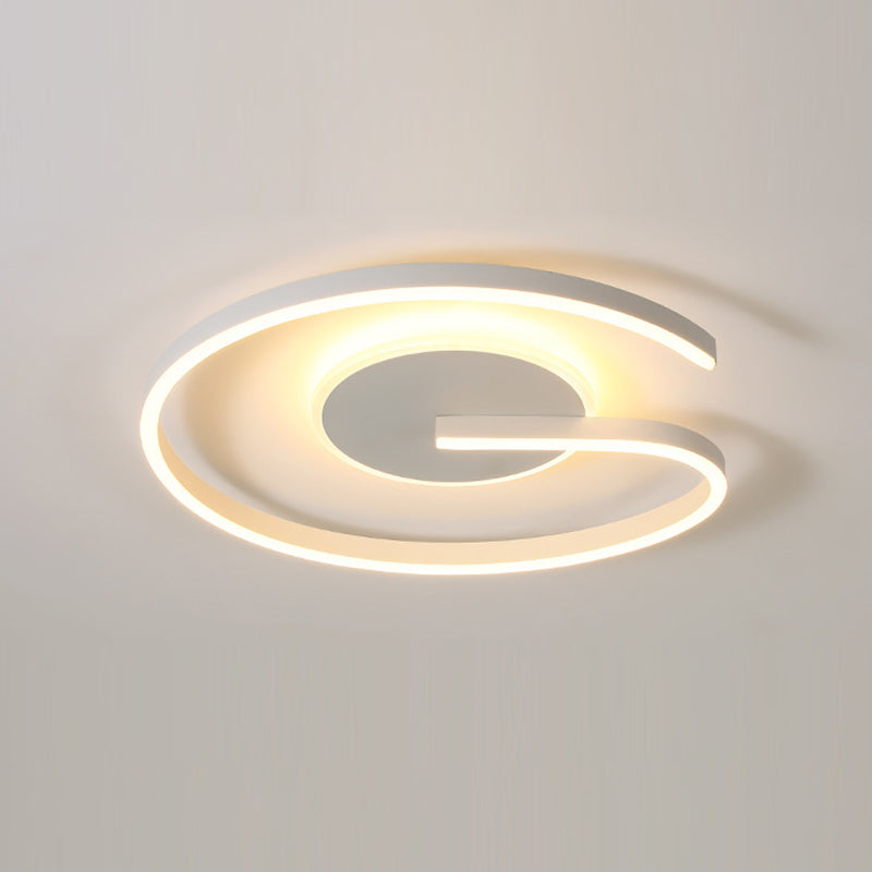 Moderne minimalistische runde Kuppel aus Aluminium, Eisen und Acryl LED-Deckenleuchte für das Schlafzimmer 