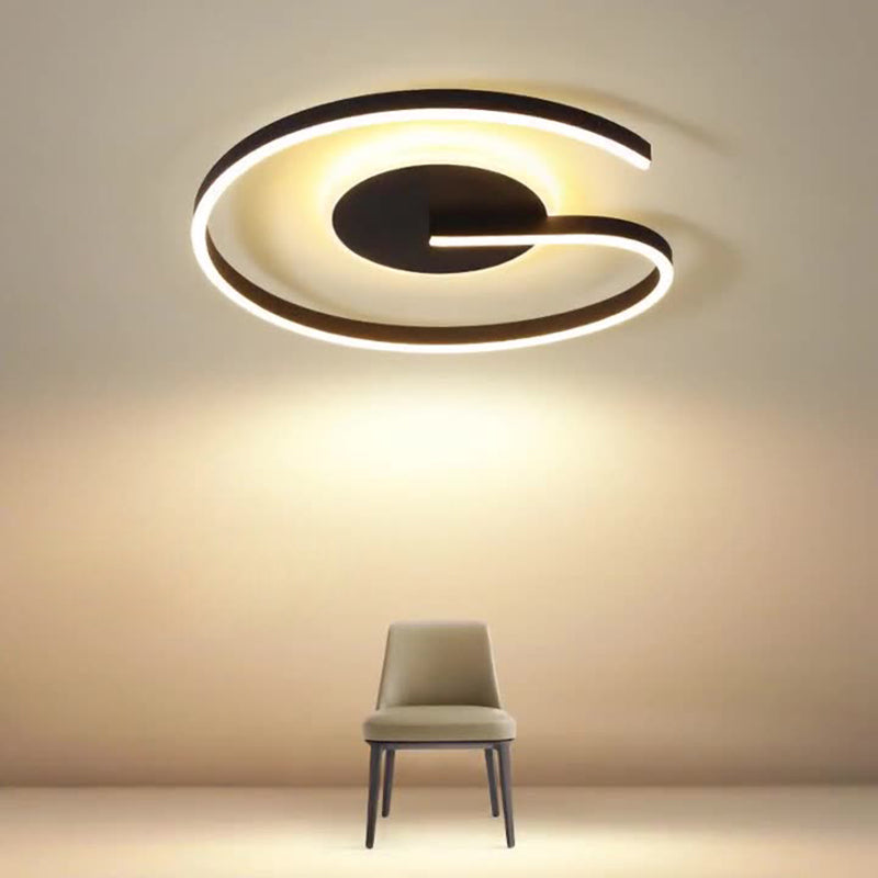 Luz de techo LED de montaje semiempotrado de aluminio y hierro acrílico con cúpula redonda minimalista moderna para dormitorio 