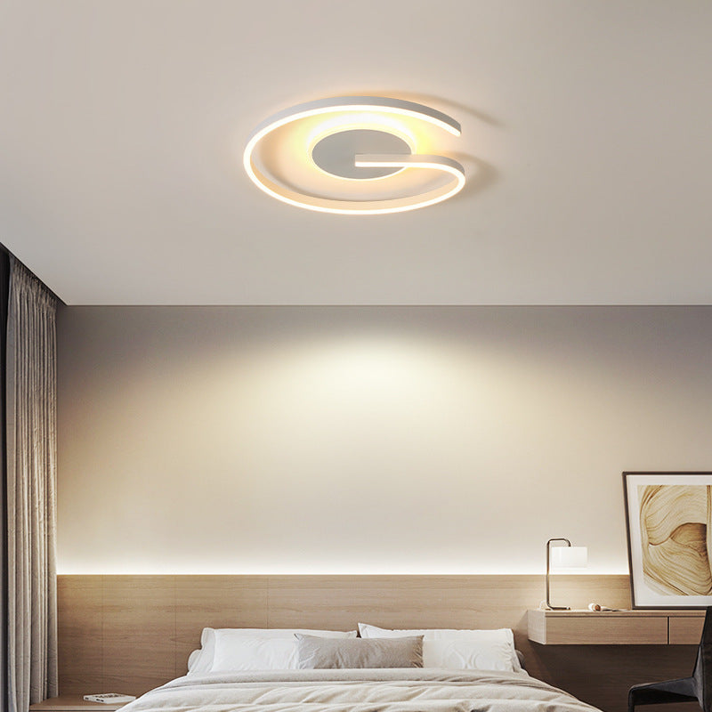 Luz de techo LED de montaje semiempotrado de aluminio y hierro acrílico con cúpula redonda minimalista moderna para dormitorio 