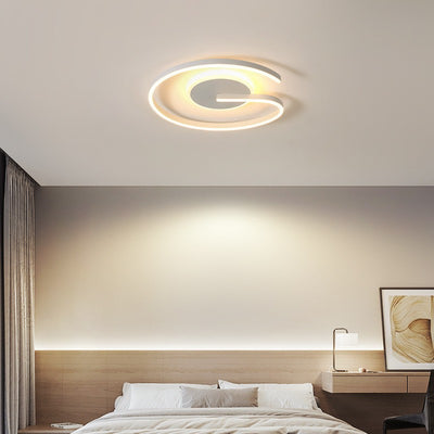 Luz de techo LED de montaje semiempotrado de aluminio y hierro acrílico con cúpula redonda minimalista moderna para dormitorio 