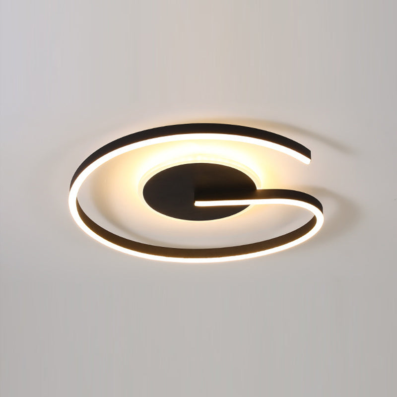 Luz de techo LED de montaje semiempotrado de aluminio y hierro acrílico con cúpula redonda minimalista moderna para dormitorio 