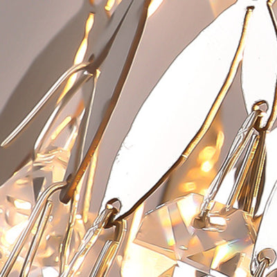 Applique Murale Moderne de Luxe en Acier Inoxydable à Cylindre Rond avec Cristal et 1 Lumière pour Chambre 