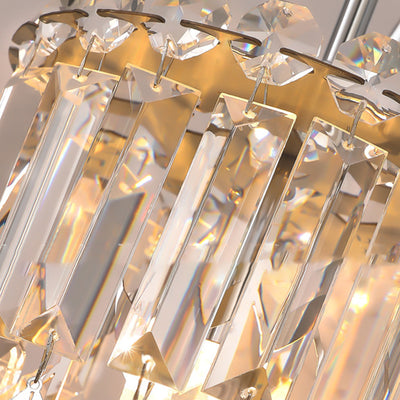 Applique Murale Moderne de Luxe en Acier Inoxydable à Cylindre Rond avec Cristal et 1 Lumière pour Chambre 