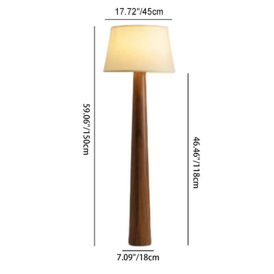 Lámpara de pie de madera con cilindro redondo vintage tradicional de 1 luz para sala de estar 