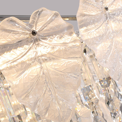 Modern Luxury Round Hardware Glass Crystal LED Semi-Flush Mount Ceiling Light For Bedroom