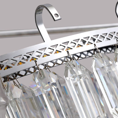 Modern Luxury Round Hardware Glass Crystal LED Semi-Flush Mount Ceiling Light For Bedroom