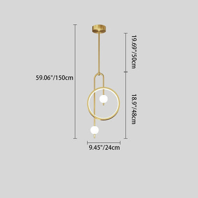 Lustre à LED en acrylique rond contemporain scandinave pour chambre à coucher 