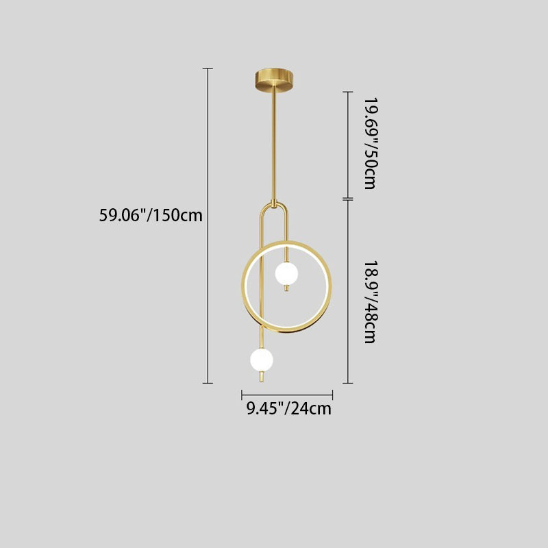 Lustre à LED en acrylique rond contemporain scandinave pour chambre à coucher 