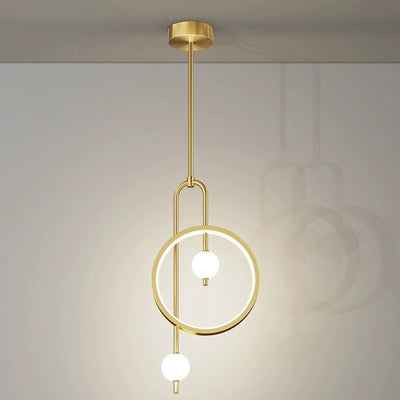 Lustre à LED en acrylique rond contemporain scandinave pour chambre à coucher 