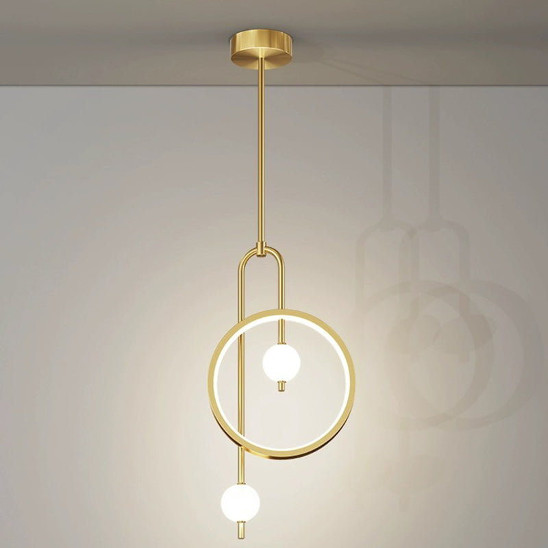 Lustre à LED en acrylique rond contemporain scandinave pour chambre à coucher 