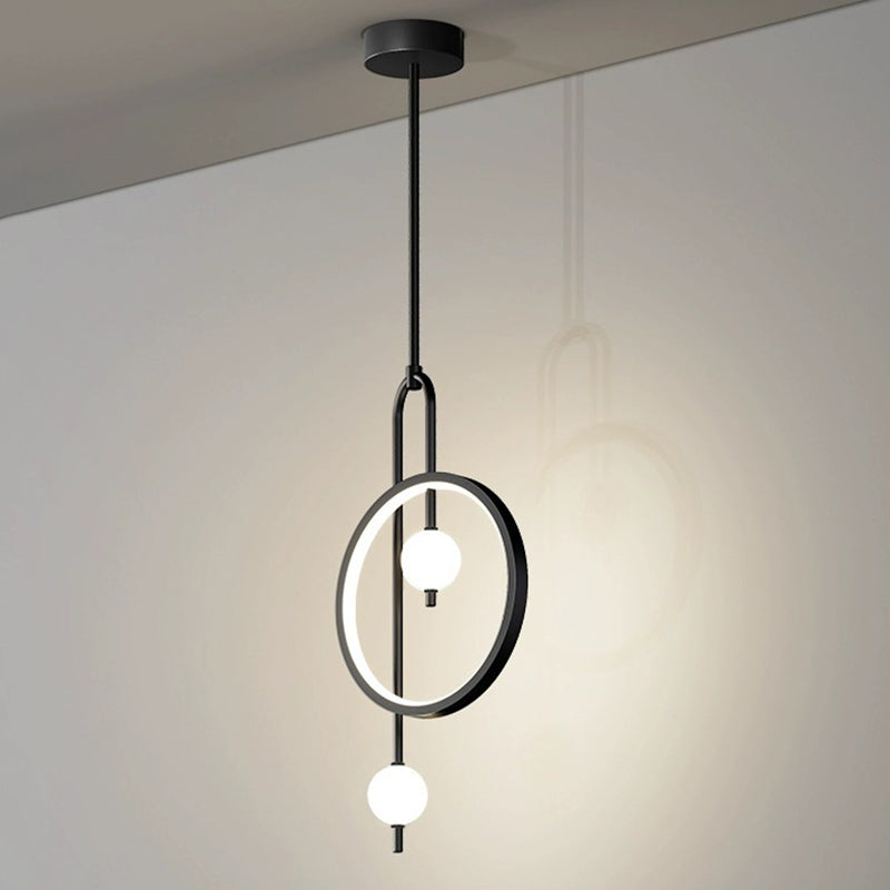 Lustre à LED en acrylique rond contemporain scandinave pour chambre à coucher 
