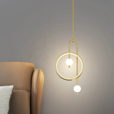 Lustre à LED en acrylique rond contemporain scandinave pour chambre à coucher 