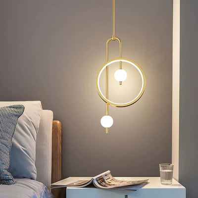 Lustre à LED en acrylique rond contemporain scandinave pour chambre à coucher 