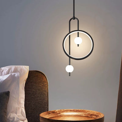 Lustre à LED en acrylique rond contemporain scandinave pour chambre à coucher 