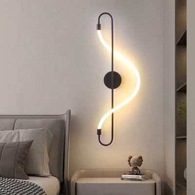 مصباح حائط LED على شكل نوتة موسيقية إبداعية حديثة من الحديد والأكريليك لغرفة النوم 