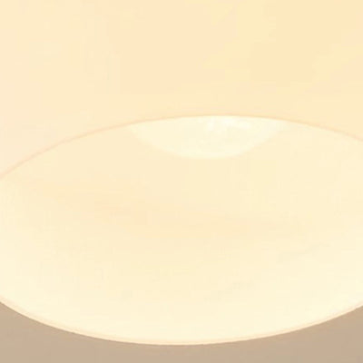 Contemporáneo Molino de Viento Escandinavo Redondo de Hierro Roble Acrílico 4-Luz Semi-empotrado Montaje de Techo para Dormitorio 