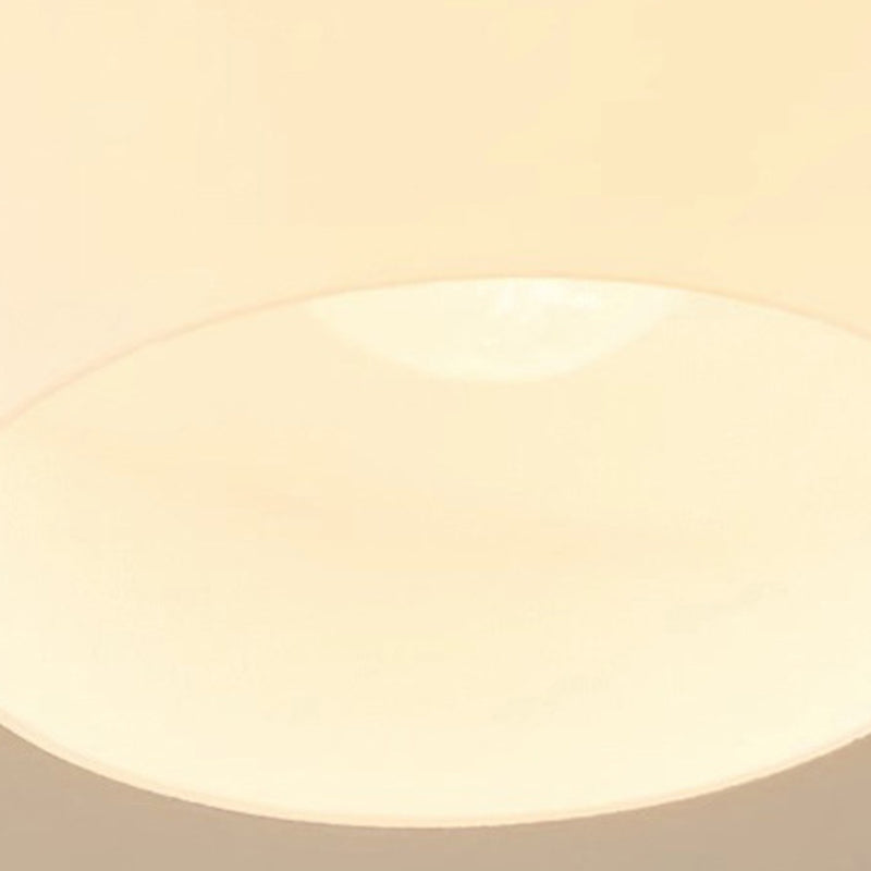 Contemporáneo Molino de Viento Escandinavo Redondo de Hierro Roble Acrílico 4-Luz Semi-empotrado Montaje de Techo para Dormitorio 
