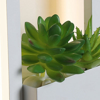 Modern Minimalist Simulation Plant Round Triangle Rectangle Heart Iron Acrylic Wall Sconce Lamp For Bedroom