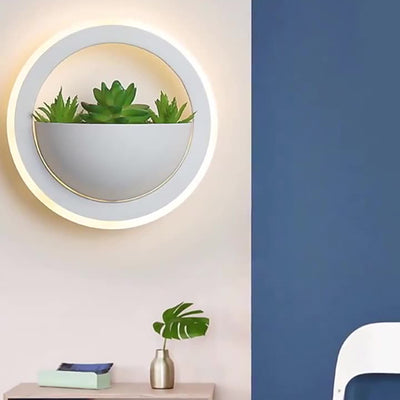 Modern Minimalist Simulation Plant Round Triangle Rectangle Heart Iron Acrylic Wall Sconce Lamp For Bedroom