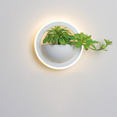Modern Minimalist Simulation Plant Round Triangle Rectangle Heart Iron Acrylic Wall Sconce Lamp For Bedroom