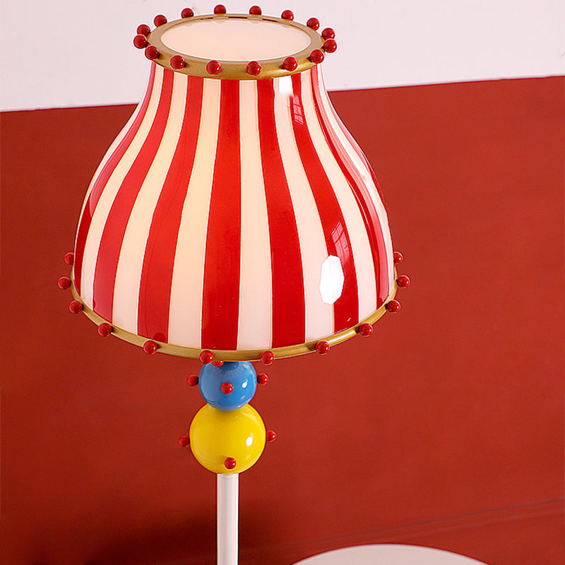 Contemporary Creative Circus Colorful Round Cone Iron Glass 1-Light Standing Floor Lamp For Living Room