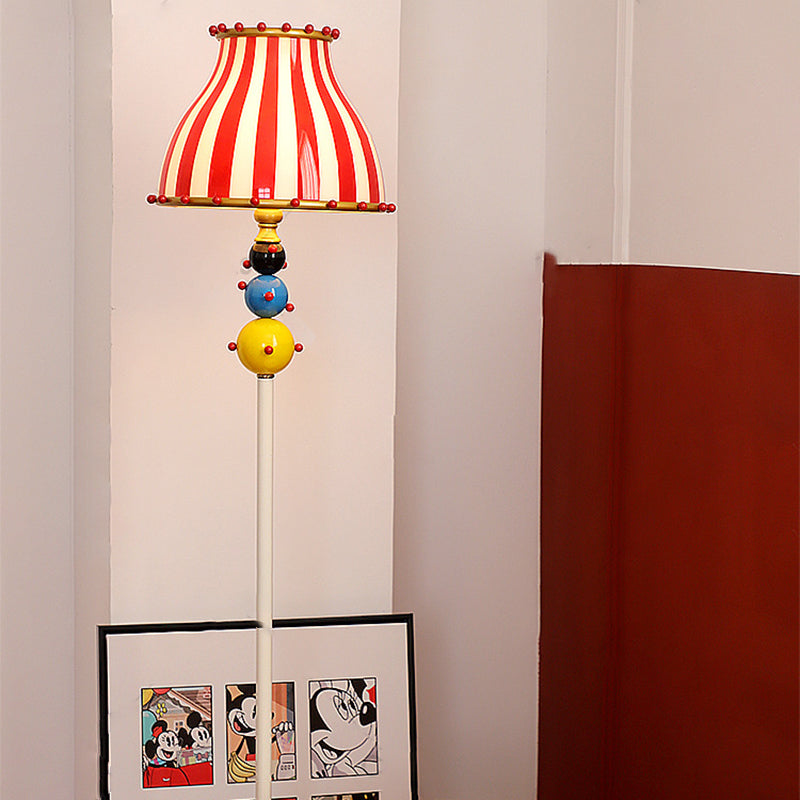 Contemporary Creative Circus Colorful Round Cone Iron Glass 1-Light Standing Floor Lamp For Living Room