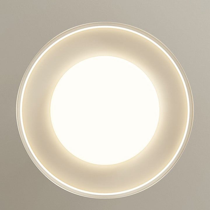 Montage de plafond semi-encastré contemporain en acrylique avec matériel rond scandinave pour chambre à coucher 