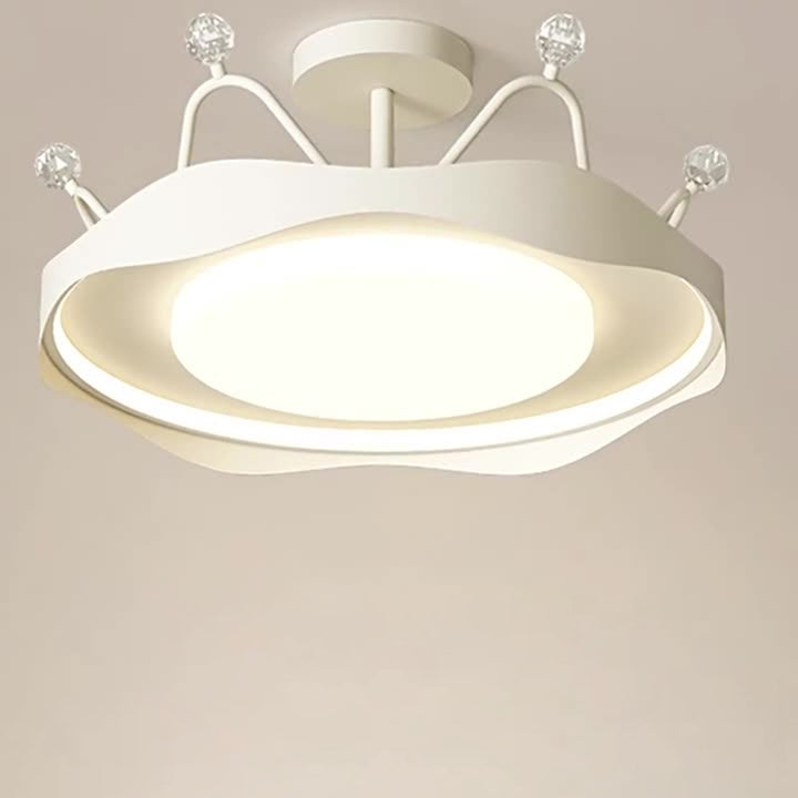 Montage de plafond semi-encastré contemporain en acrylique avec matériel rond scandinave pour chambre à coucher 