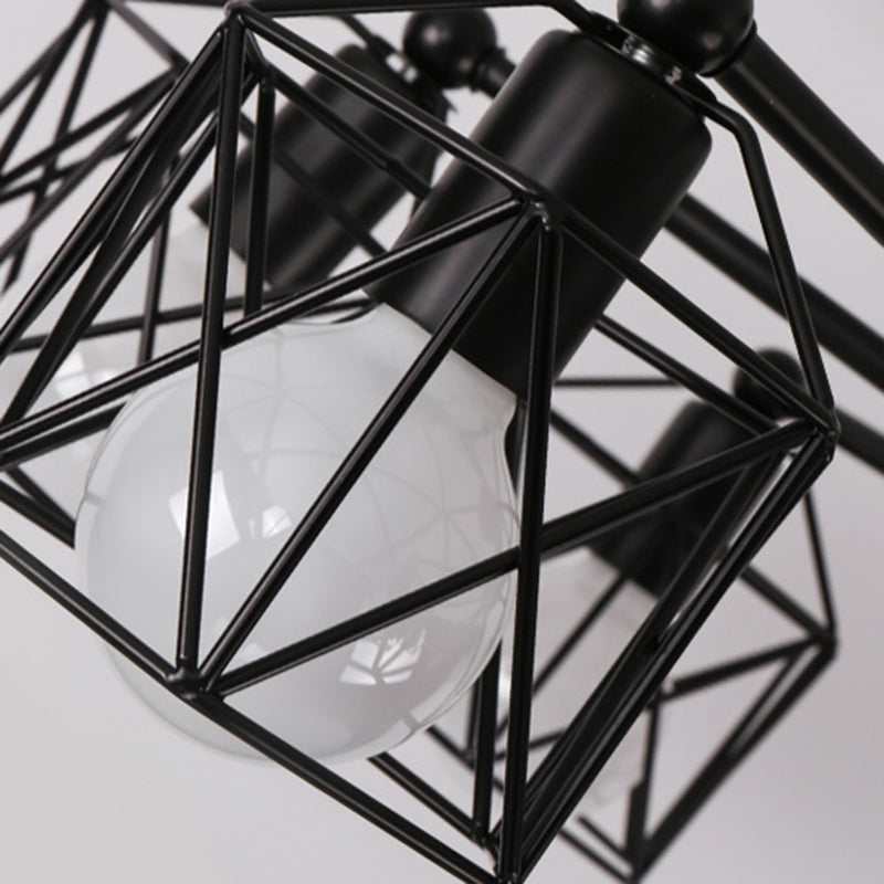 Plafonnier semi-encastré contemporain hexagonal en fer avec 3/5/6/8 lumières pour salon 
