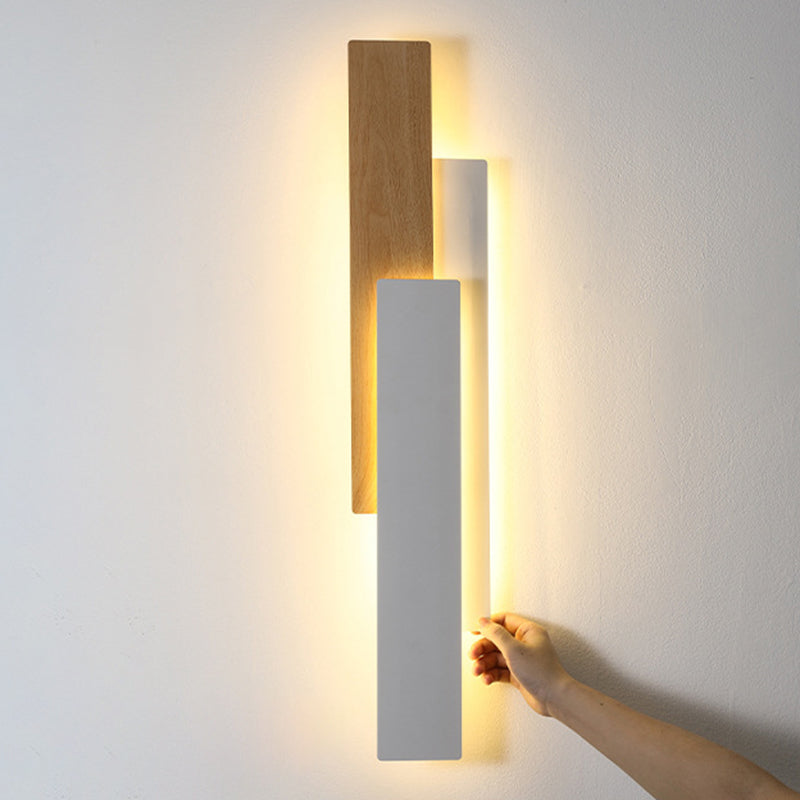 Moderne minimalistische rechteckige Eisen-LED-Wandleuchte für das Schlafzimmer 