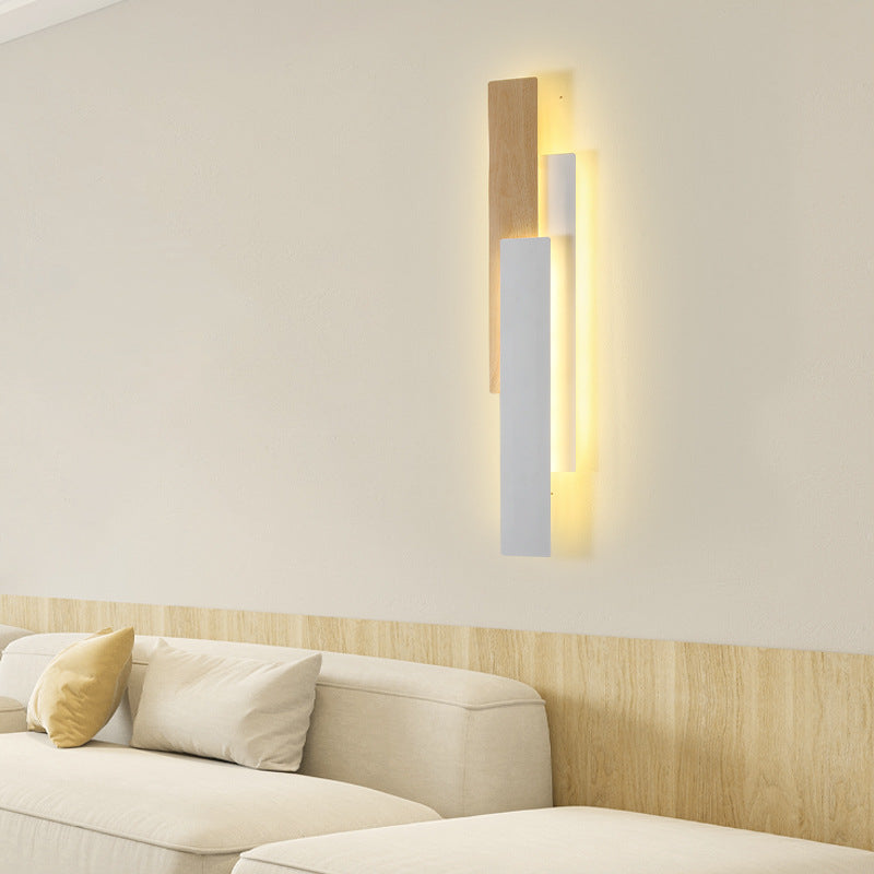 Moderne minimalistische rechteckige Eisen-LED-Wandleuchte für das Schlafzimmer 