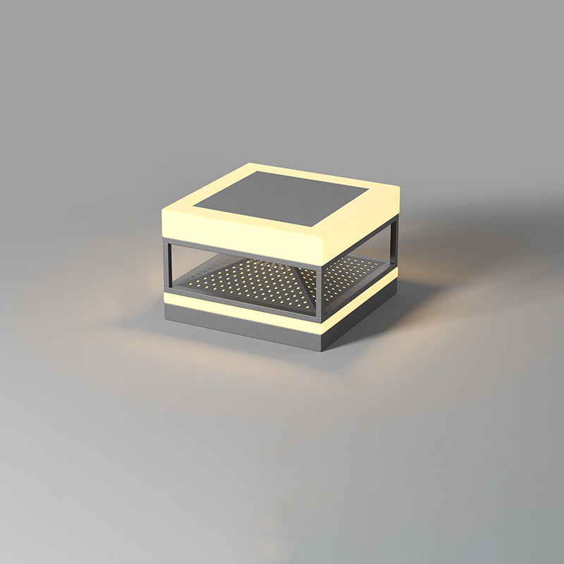 Modern Minimalist Waterproof Square PE Stainless Steel LED Outdoor Light For Outdoor