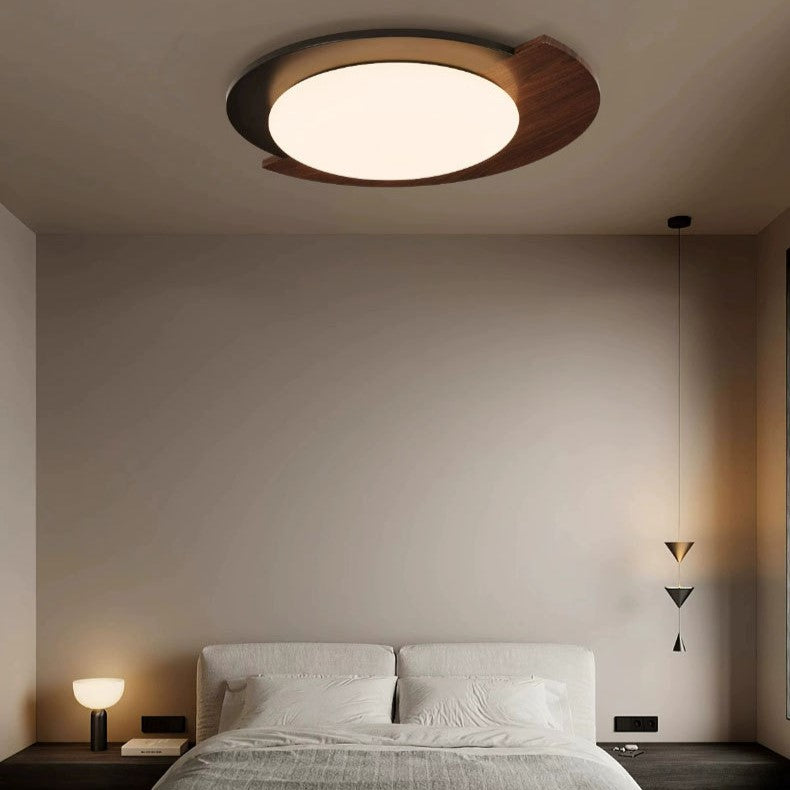 Luz de techo LED empotrada de hierro acrílico con cúpula redonda minimalista moderna Wabi Sabi para dormitorio 