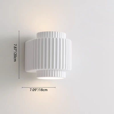 Applique murale contemporaine scandinave en résine crème cylindre à 2 lumières pour chambre 