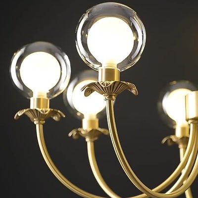 Moderne Mid-Century Runde Kugel Kupfer Glas 6/8 Licht Kronleuchter für Wohnzimmer 