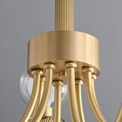 Moderne Mid-Century Runde Kugel Kupfer Glas 6/8 Licht Kronleuchter für Wohnzimmer 