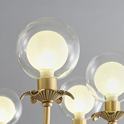 Moderne Mid-Century Runde Kugel Kupfer Glas 6/8 Licht Kronleuchter für Wohnzimmer 