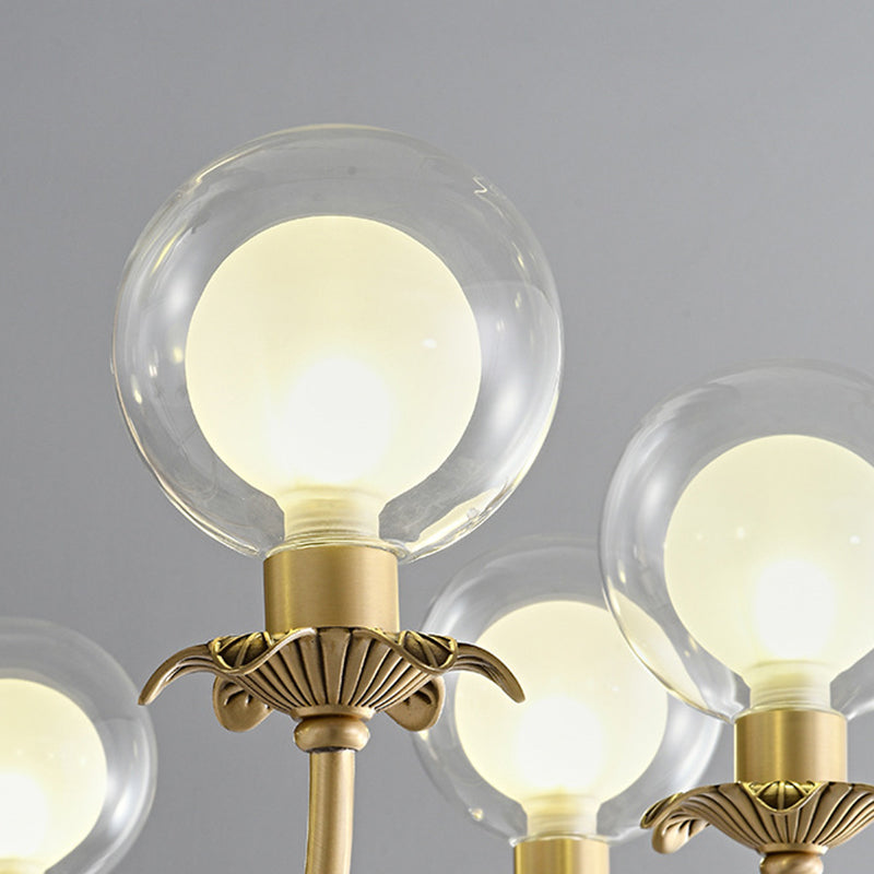 Moderne Mid-Century Runde Kugel Kupfer Glas 6/8 Licht Kronleuchter für Wohnzimmer 