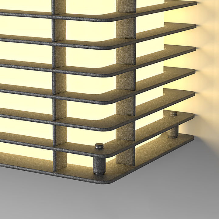 Moderne minimalistische wasserdichte rechteckige PE Edelstahl LED Wandleuchte für den Außenbereich 