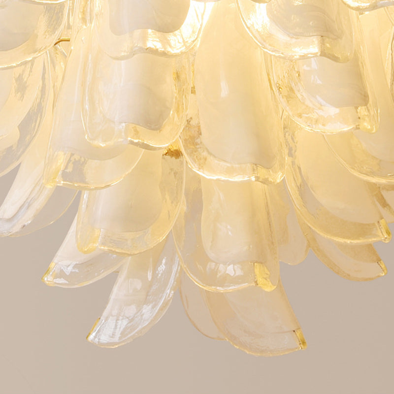 Traditional French Shell Round Iron Glass 6/8/12 Light Chandelier For Living Room