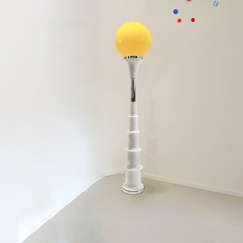 Contemporary Creative Colorful Lollipop Shape Round Orb Iron Rotational Molding LED Standing Floor Lamp For Living Room