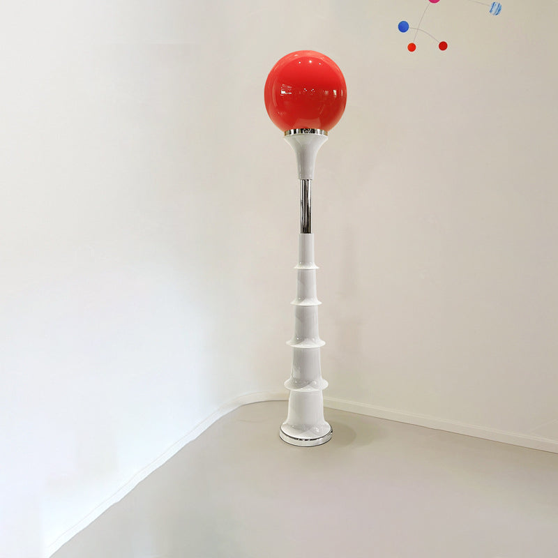 Contemporary Creative Colorful Lollipop Shape Round Orb Iron Rotational Molding LED Standing Floor Lamp For Living Room