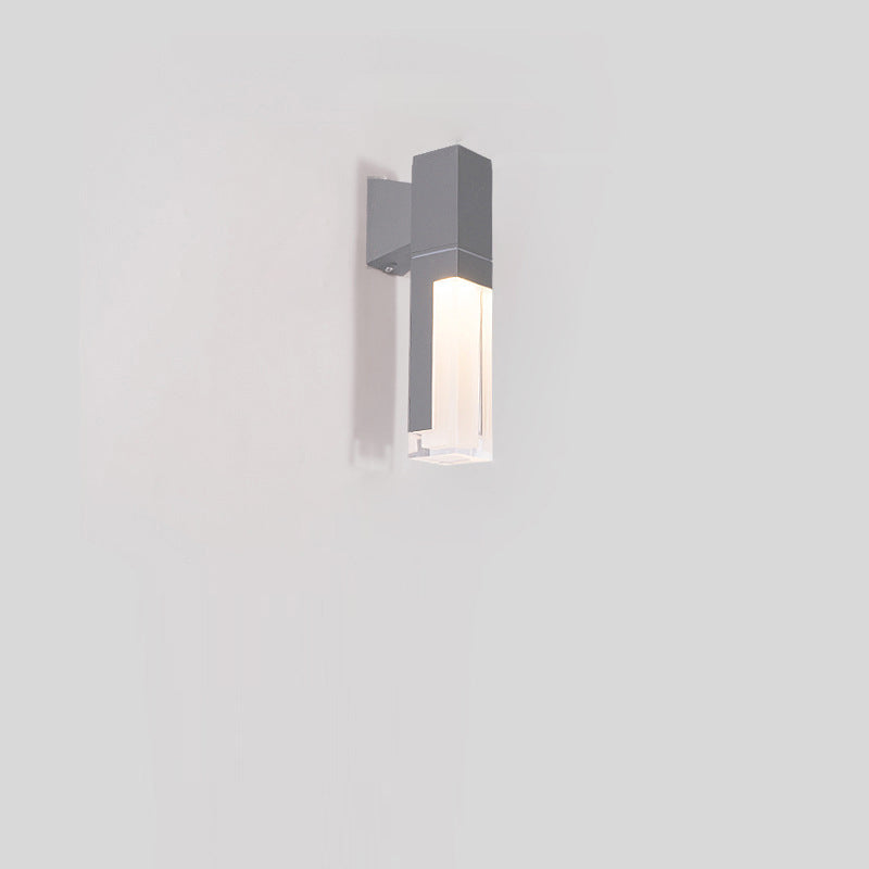 Applique murale LED rectangulaire en aluminium acrylique étanche moderne minimaliste pour extérieur 