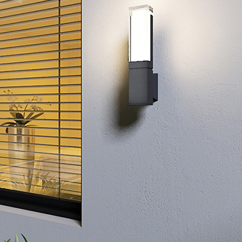 Applique murale LED rectangulaire en aluminium acrylique étanche moderne minimaliste pour extérieur 