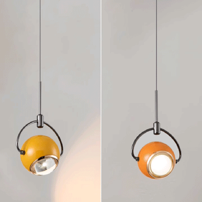 Contemporary Scandinavian Round Orb Aluminum Glass LED Pendant Light For Bedroom