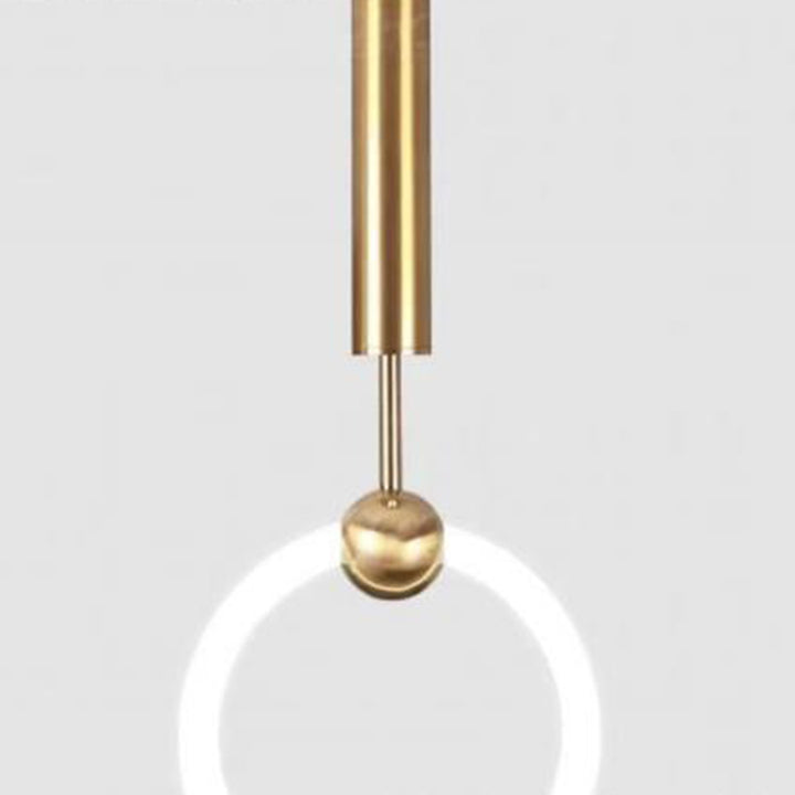 Modern Minimalist Round Circle Iron Aluminum Silicone Acrylic LED Pendant Light For Bedroom