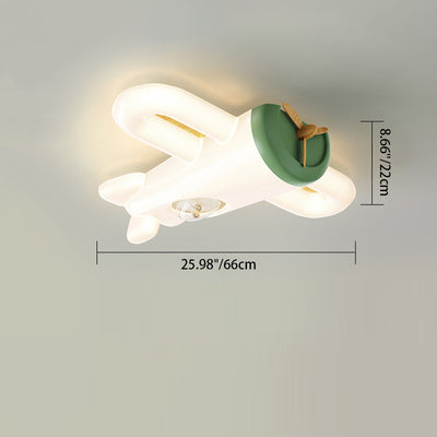 Luz de techo empotrada LED de hierro PE con forma de avión creativo contemporáneo para dormitorio 